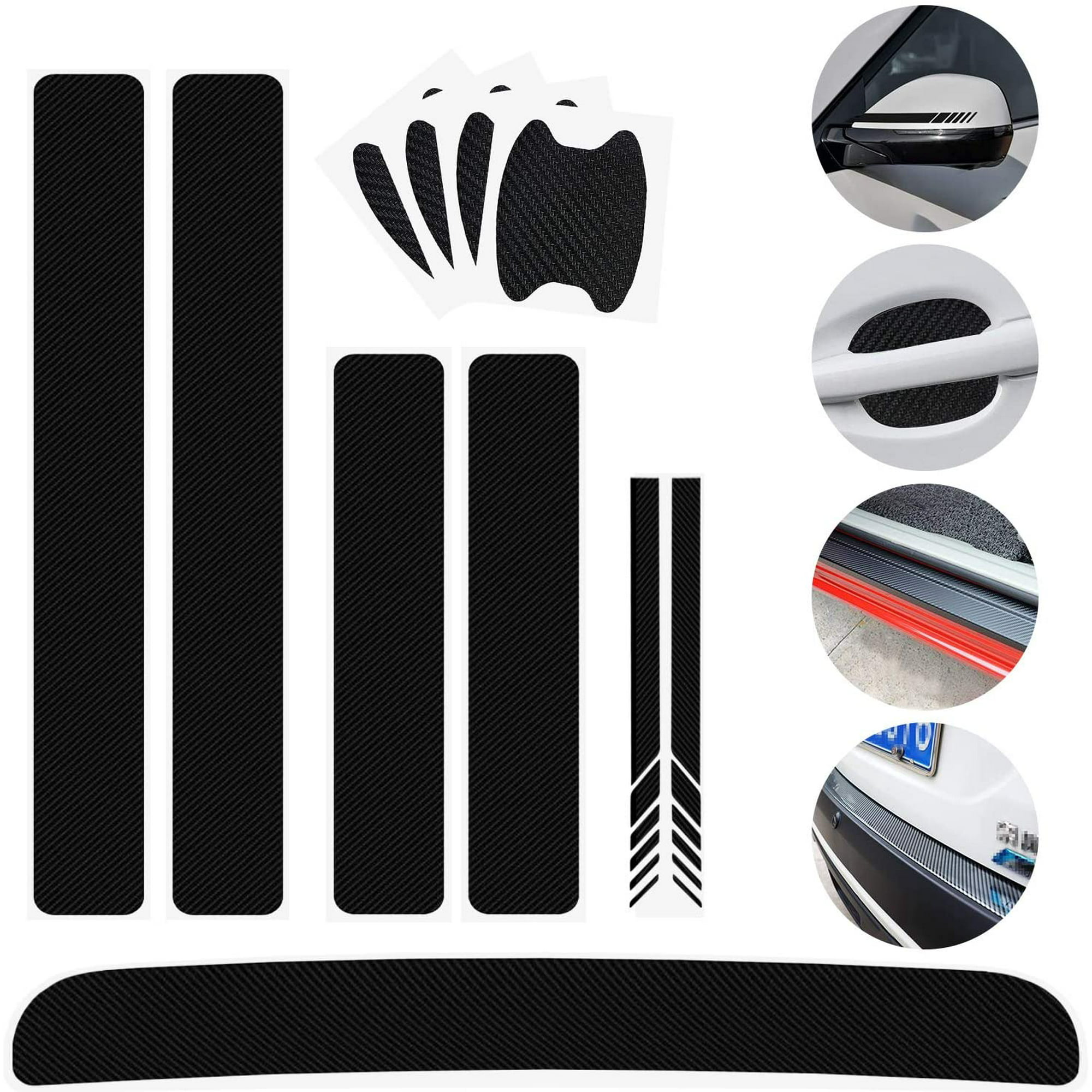 Carbon Fiber Car DIY Welcome Door Sill Scuff Protector Stickers Universal US